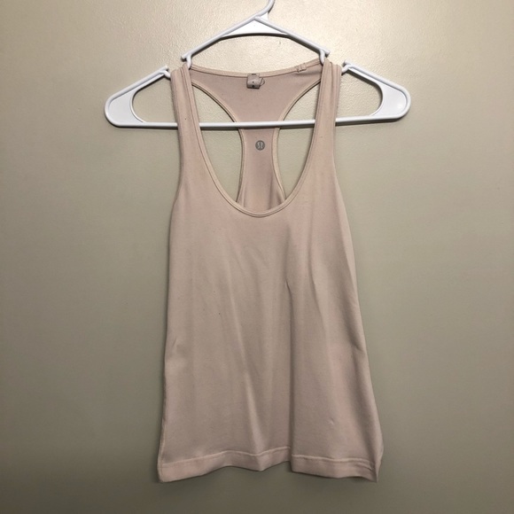 Lululemon athletic tank top pink tan size 4